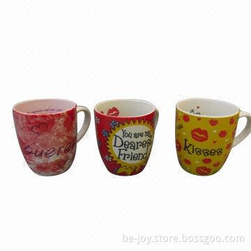 11oz porcelain mug with Valentine design, various artworks are available, OEM orders are welcome